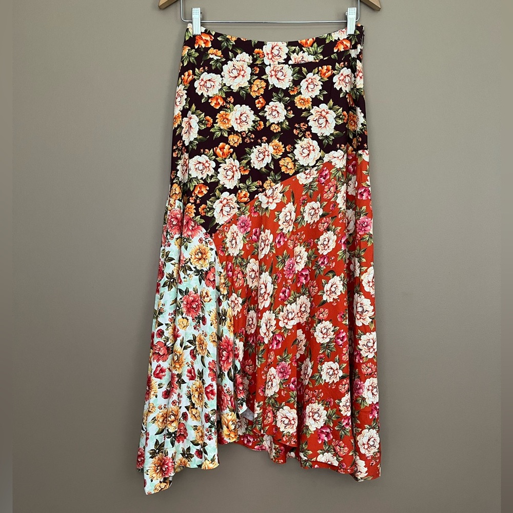 {FARM Rio x Anthropologie} Patchwork Floral Midi Skirt - Womens Small - Picture 2 of 11